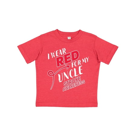 

Inktastic I Wear Red for my Uncle- Stroke Awareness Gift Toddler Boy or Toddler Girl T-Shirt