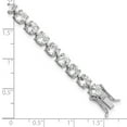 thumbnail image 2 of 925 Sterling Silver Rhodium Plated 5mm 19.22wt White Topaz Bracelet Link Bracelet for Women, 2 of 2