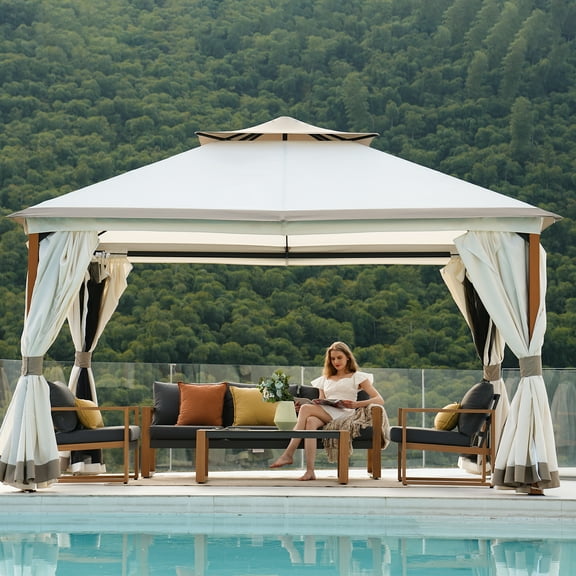 Grand Patio 10x13 Ft Outdoor Gazebo with Quick Assembly, Rust-Resistant Steel Frame, and UV-Protected Canopy