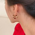 thumbnail image 3 of ZenCart 1 Pair Leopard Print Circle Earrings Metal Enamel Dripping Glaze Easy To Wear Ear Buckles Jewelry Gift Fashion Accessories, 3 of 8