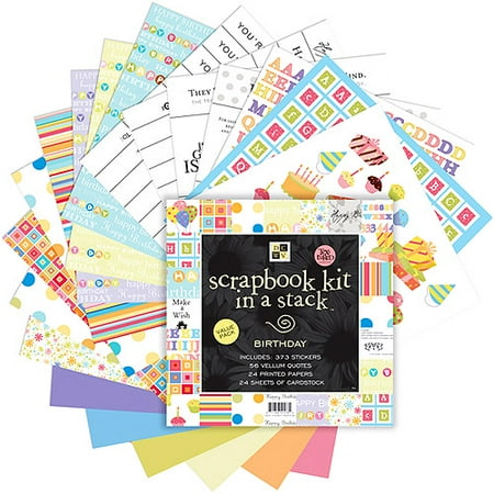 Die Cuts With A View 12X12 Scrapbook Kit In A Stack, Birthday