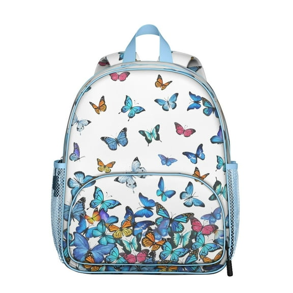 Cute Butterfly Print Student Backpack – Colorful Pattern with Flowers and Wings, Watercolor Aesthetic Garden Design