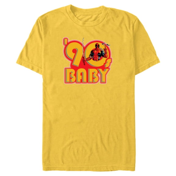 Marvel Deadpool Nerdy Thirty 90s Baby - Short Sleeve Blended T-Shirt for Adults - Customized-Yellow