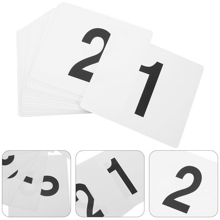 LOLIPPYY White Plastic Number Cards for Weddings and Events 150 Double Sided Table Number Tags