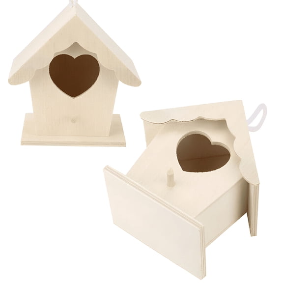 XIBUFE 2026 New Wooden Bird Houses Mini 5 Inch Tall Birdhouse Small Unfinished Wood Ready to Paint Or Decorate for Gardens,Balconies,Patios