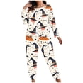 thumbnail image 2 of XUNKUSGA Plus Size Halloween Women's Pajama Sets Casual Long Sleeve Top and Bottoms Pjs 2 Piece Sets for Women Soft Cozy Fall Winter Pajamas for Women Set #7 2XL, 2 of 7