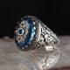 thumbnail image 1 of Anillo turco hecho a mano para hombres, anillos de circón negro con patrón de águila Vintage, Punk, joyería musulmana religiosa islámica de moda, nuevo, 2022, 1 of 4