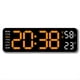 thumbnail image 1 of Reloj de Pared Digital Grande Pantalla de Temperatura y Humedad Semana Reloj Despertador de Mesa LED Electrónico 12/24H Naranja, 1 of 8