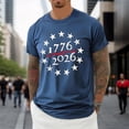 thumbnail image 4 of Usa 250Th Anniversary Shirt Short Sleeve T Shirt Comfortable Breathable 250Th Graphic Tees Men Blue XXL, 4 of 5