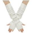 thumbnail image 2 of TERGAYEE Winter Knit Warm Long Glove,Womens Winter Warm Over Elbow Long Fingerless Thumb Hole Gloves,Thumbhole Fingerless Gloves Arm Warmers Glove for Women, 2 of 5