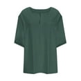thumbnail image 5 of Cavosen Womens Tops Half Sleeve Oversized Pullover Blouse Tunic V Neck Solid Curved Hem Soft Tops Holiday Shirts Trendy Casual T-Shirts Athletic Beach Tees Summer Green L, 5 of 7