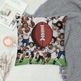 thumbnail image 2 of COMIO   Football Game Day Touch Down Throw Pillow Covers Set, Brown Football Themed Pillowcase, Family Rugby Game Cushion Cover Farmhouse Party Decoration for Sofa Couch Bed Car, 2 of 5