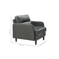 thumbnail image 4 of 4 Person Lobby Waiting Reception Lounge Chairs Set with Charging Tables Genuine 100% Leather Color Graphite Gray Corporate Offices Commercial Retail Spaces Model 9090 7pc, 4 of 6