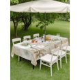 thumbnail image 3 of Outdoor Tablecloth with Umbrella Hole and Zipper, White Flowers Rectangle Table Cloth 60x84 Inch Waterproof Tablecloth, Vintage Floral Butterfly Farmhouse Beige Picnic Table Cover for Patio Camping, 3 of 7