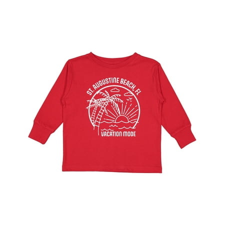 

Inktastic Summer Vacation Mode St. Augustine Beach Florida Boys or Girls Long Sleeve Toddler T-Shirt