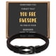 thumbnail image 5 of Pulsera de cuero de acero inoxidable para viajeros lovemyson pulsera de acero inoxidable negra con succión magnética para hombre, 5 of 5