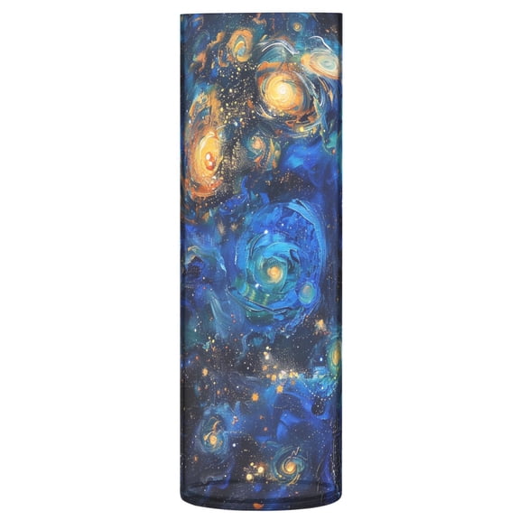 JSTEL Starry Sky Van Gogh Space Flower Vase Decorative Floreros for Home Decor Bedroom Living Room Office Table Shelf Bathroom