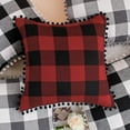 thumbnail image 5 of PiccoCasa Retor Checked Plaid Throw Pillow Covers Red and Black Polyester & Cotton 1, 5 of 8