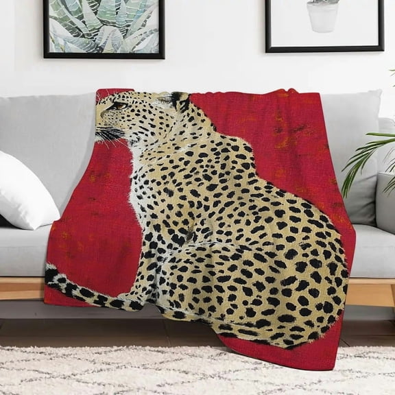 Creowell Leopard Lightweight Flannel Blanket - Soft Cozy Gift for All Seasons 30x40in
