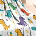 thumbnail image 3 of White Dinosaurs Pineapples Bolts Pattern Blanket,Comfortable Soft Lamb Wool Throw Blanket,All Season,Warm Lightweight Blankets for Sofa Bed Couch Living Room Chair,30"x40", 3 of 4