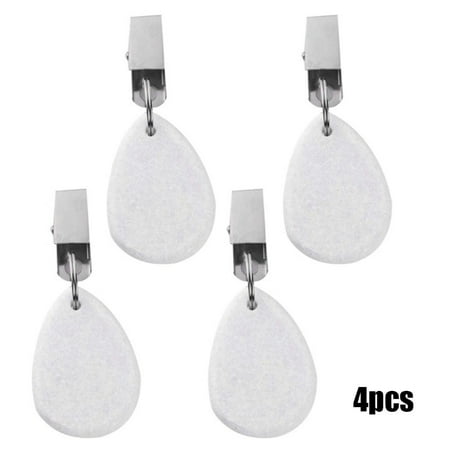 

Yannee 4 Pcs Stone Tablecloth Weights Metal Clips Ellipse Tablecloth Weights Clips Pendant Hangers Tablecloth Pendant for Outdoor Picnic Family Dinner Table Decoration White