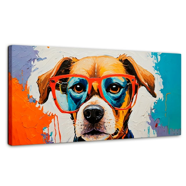 Cuadro Decorativo Canvas Revolution Perro Con Lentes 140x70