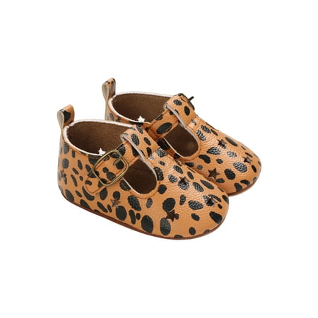 

Loalirando Baby Girls Princess Dress Shoes Non-Slip Sole T-Strap Mary Jane Flats