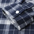 thumbnail image 3 of Men's Brushed Plaid Shirt Plus Size Slim Fashionable Polyester Long Sleeved Casual Button Down, 3 of 6