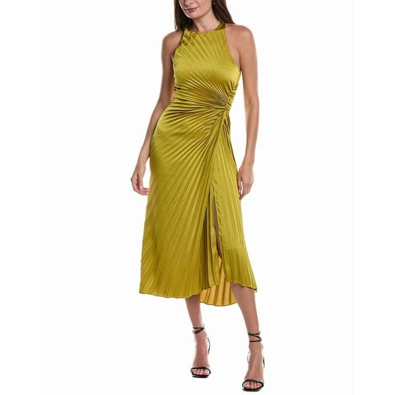 A.L.C. womens  Reagan Midi Dress, 0, Yellow