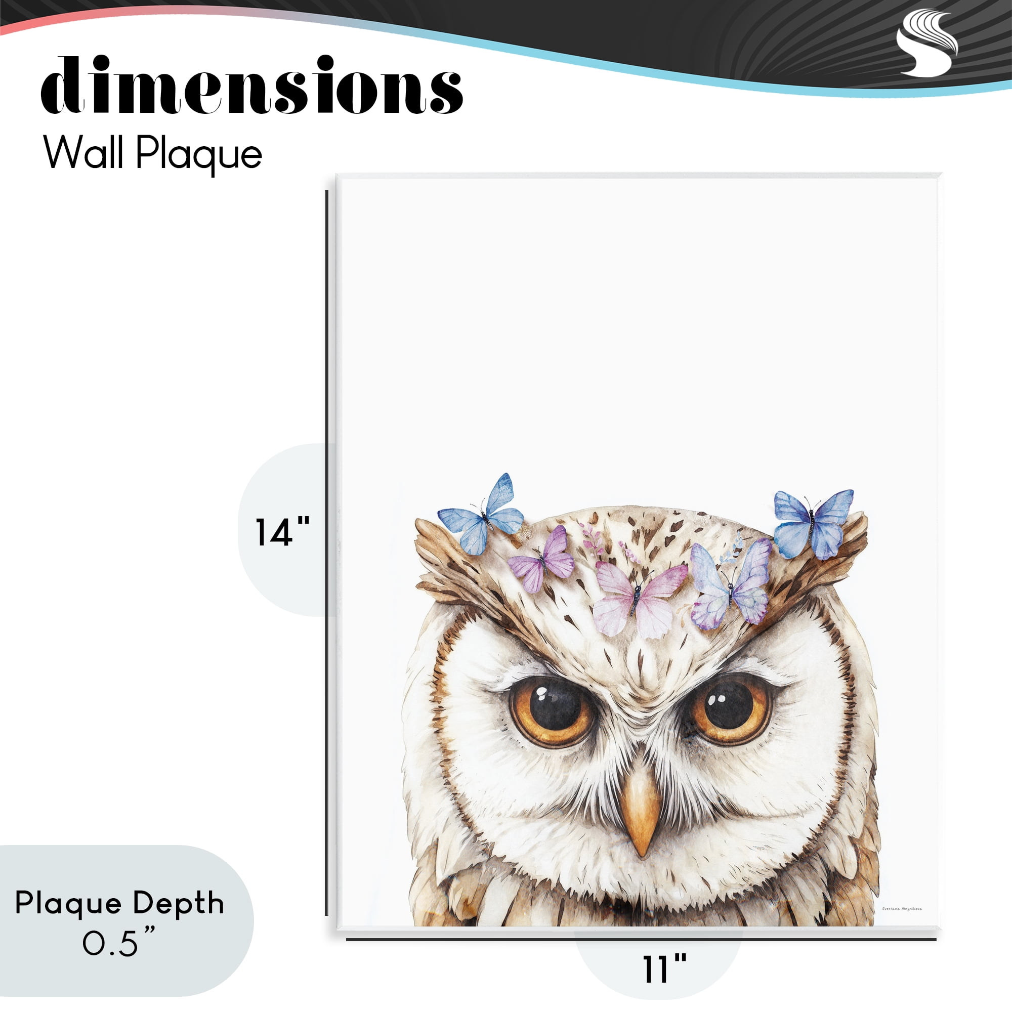 Stupell Industries Owl & Butterfly Wings Wall Plaque Art, design by Svetlana Aleynikova