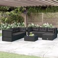 thumbnail image 4 of vidaXL Patio Furniture Set Sectional Sofa with Cushions Black Poly Rattan, 4 of 24