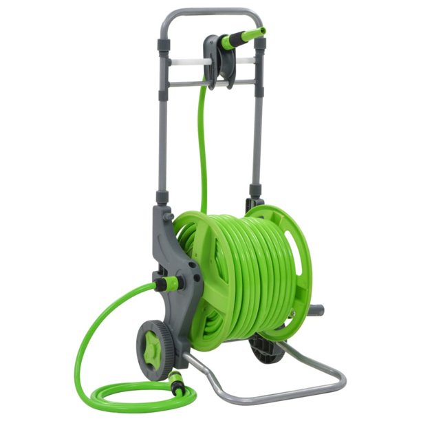 174.6+6.6Ft Garden Hose Reel Cart with 2 Wheels, Portable Water Hoses