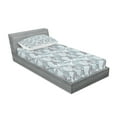 thumbnail image 2 of Ambesonne Floral Fitted Sheet & Pillow Sham Set, Soft Shabby Petals Leaf, Twin, Pale Blue White Taupe, 2 of 2