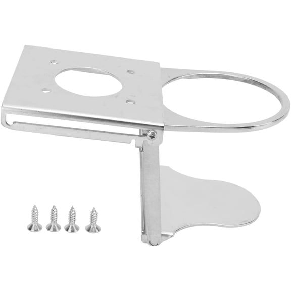 ABCISI Folding Drink Holder, 304 Stainless Steel Fold Up Adjustable Drink Cup Holders, Bottle Stand Bottom Mount Sliding Up Drink Holder with Screws for RV Yacht Car Office Marine Boat Deck Chairs