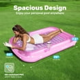 thumbnail image 2 of SLOOSH Inflatable Tanning Pool Lounger Float for Adults, 70" x 46" Large Suntan Tub Pool Floats Sun Tan Tub Ice Bath Tub Tanning Bed Blow up Pool Raft Lounge Floatie,L-Pink White, 2 of 9