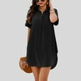 thumbnail image 1 of WILLBEST Vestidos Largos Vestido Informal De Color Liso Con Cuello Alto Y Dobladillo Redondo Para Mujer, 1 of 3