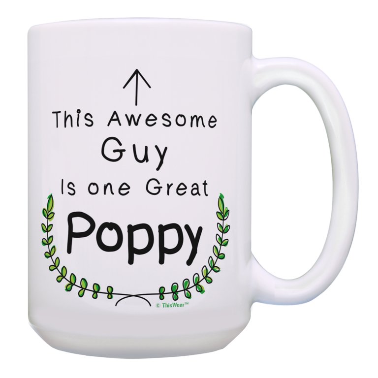 ThisWear Grandpa Mug This Awesome Guy Is One Great Grandpa Coffee Cup Gift  for Fathers Day Grandpa Gifts from Granddaughter or Grandson 15oz Coffee