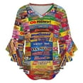 thumbnail image 5 of Candy Wrappers Women's V-Neck Blouse With 3/4 Ruffled Bell Sleeves Casual Top Ladies Blouses, 5 of 7