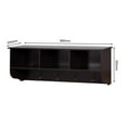 thumbnail image 2 of UBesGoo Entryway Floating Coat Rack, 39'' Wood Wall-Mounted Storage Hanging Shelf w/4 Dual Hooks, Brown, 2 of 6
