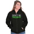 thumbnail image 3 of Don't Be Trashy Reduce Reuse Recycle Unisex Fleece Graphic Zip Up Hoodie Brisco Brands 2X, 3 of 5