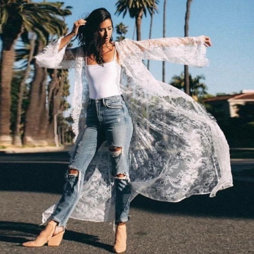 Lace boho shop kimono cardigan