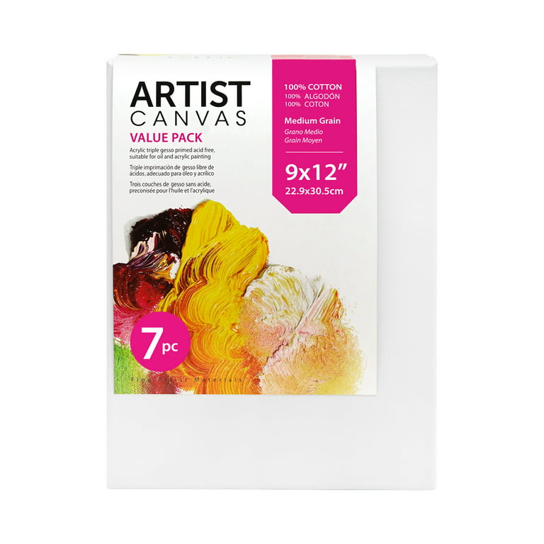 Artkey White Stretched Canvas for Paintings,5 inchx7 inch-10 Pack,100% Cotton for Adult&Kids 3-15 Years Old, Size: 5 x 7(10-PACK)