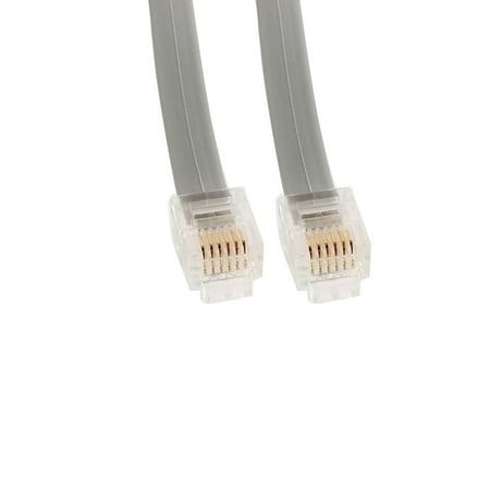 2 Pcs Phone Rj11 6 Wire 6p6c Phone Fax Gold Plated Cable 3meter