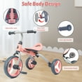 thumbnail image 4 of Wdmiya 4 in 1 Toddler Tricycle for 2-5 Years Old Kids, Folding Toddler Bike with Removable Pedals, Gift & Toys for Boy & Girl, Balance Training for Baby Bike Infant Trike, Pink, 4 of 9