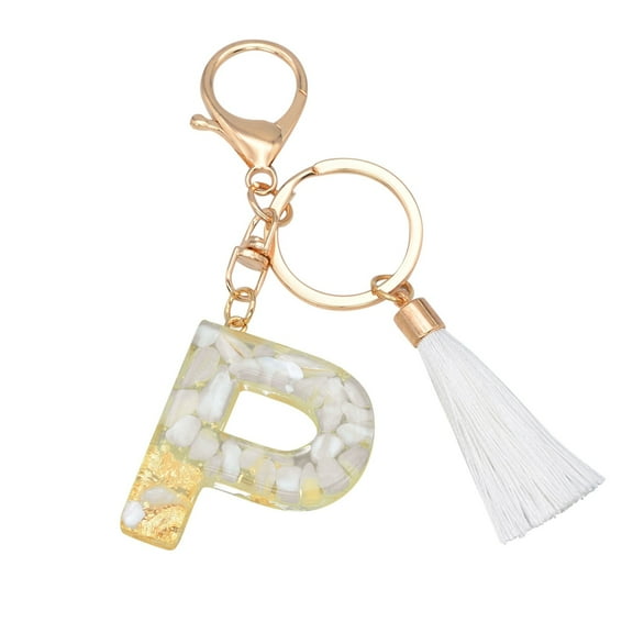 Custom Letter Keychain Translucent Resin Pendant Name Keyrings Durable Stylish Accessories for Keys