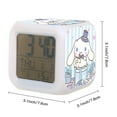 thumbnail image 4 of Cinnamoroll Digital Alarm Thermometer Night Glow Cube 7 Color Clock LED Changing LCD Display Suitable for Bedroom Children, 4 of 5