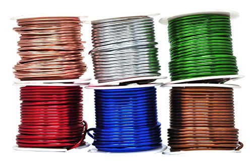 Mandala Crafts Anodized Aluminum Wire for Sculpting 14 Gauge, Combo 4 Gem Metal Wrap Jewelry Making Garden Colored and Soft Armature Assorted 6 Rolls 