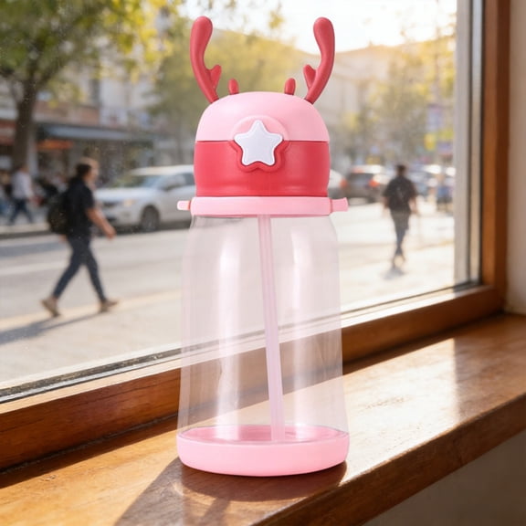 Kawaii Water Bottle Cute Water Bottles for Girls, Kawaii Water Bottle with Straw, Portable Leakproof BPA-Free Drinking Bottle for School Outdoor Sports Travel