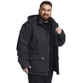 thumbnail image 6 of Soularge Men's Big and Tall Winter Coat Warm Puffer Jacket Hooded Windproof Winter Puffer Coat Gray 5X, 6 of 10
