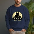 thumbnail image 3 of Men's 330g 100% Cotton Dropped Shoulder Crew Neck Sweatshirt-pumpkin cat, 3 of 15
